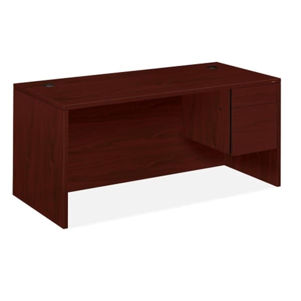 The Hon Co HON10583RNN Right Pedestal Desk 66 in. W x 30 in. D x 29.5 in. H Mahogany H10583R.NN - main